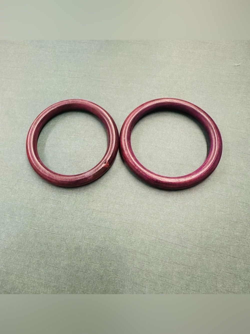 Purple Wood Bangle Bracelets Set Of 2 B10